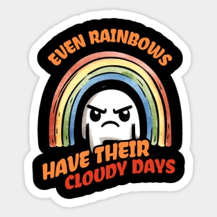 Even Rainbows have their Cloudy days Introverted Design Sticker